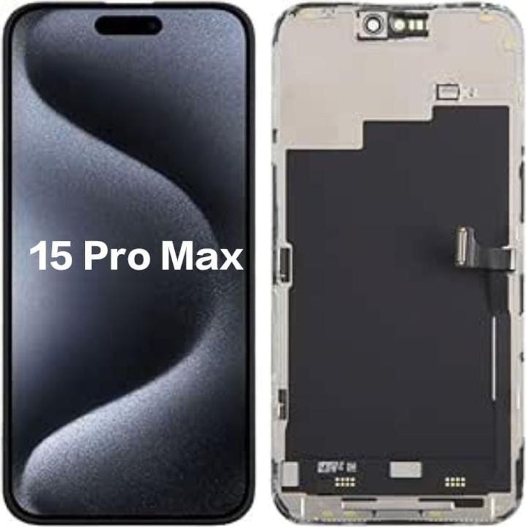 Display für iPhone Ersatzdisplay, Ersatzbildschirm mit Rahmen – LCD/OLED Display für iPhone optional mit Werkzeugset – IPhone 15 Pro Max / O...