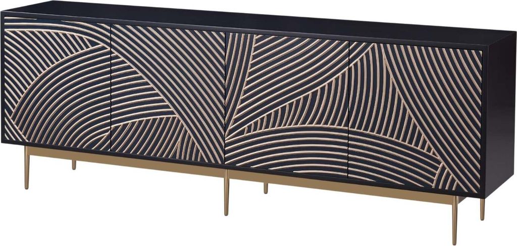 FURNLUX Tv-ständer Stilig Blau 200cm / Hauptfarbe: Blau / Abmessungen: 200 x 72 x 40 cm