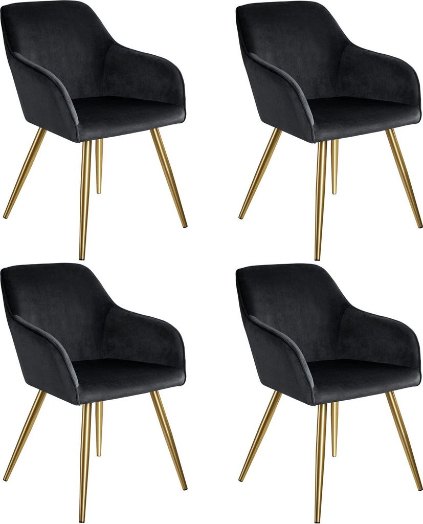 tectake® Esszimmerstuhl Marilyn gepolstert, in Samtoptik 58 Produktbild 