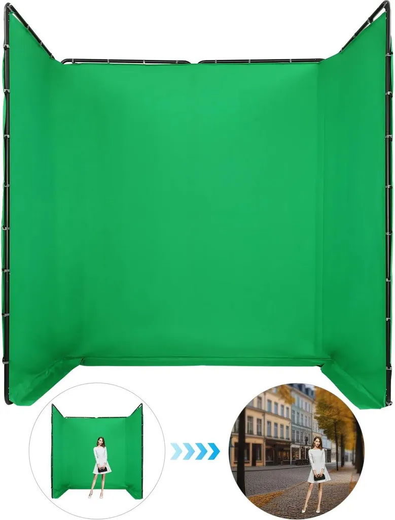 Fond vert pour streaming et studio vidéo 4 m ajustable en polyester pro - 4