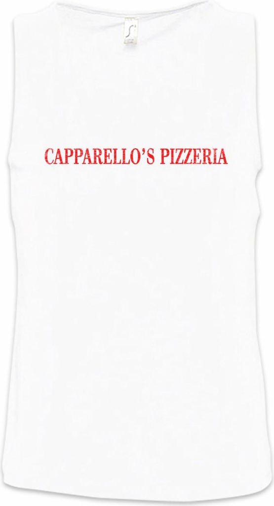 Urban Backwoods Capparellos's Pizzeria, Ärmelloses T-Shirt, Farbe: Weiß, Größe: 5XL