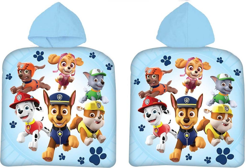 Paw Patrol Kinder Poncho Badetuch mit Kapuze Strandtuch Produktbild 