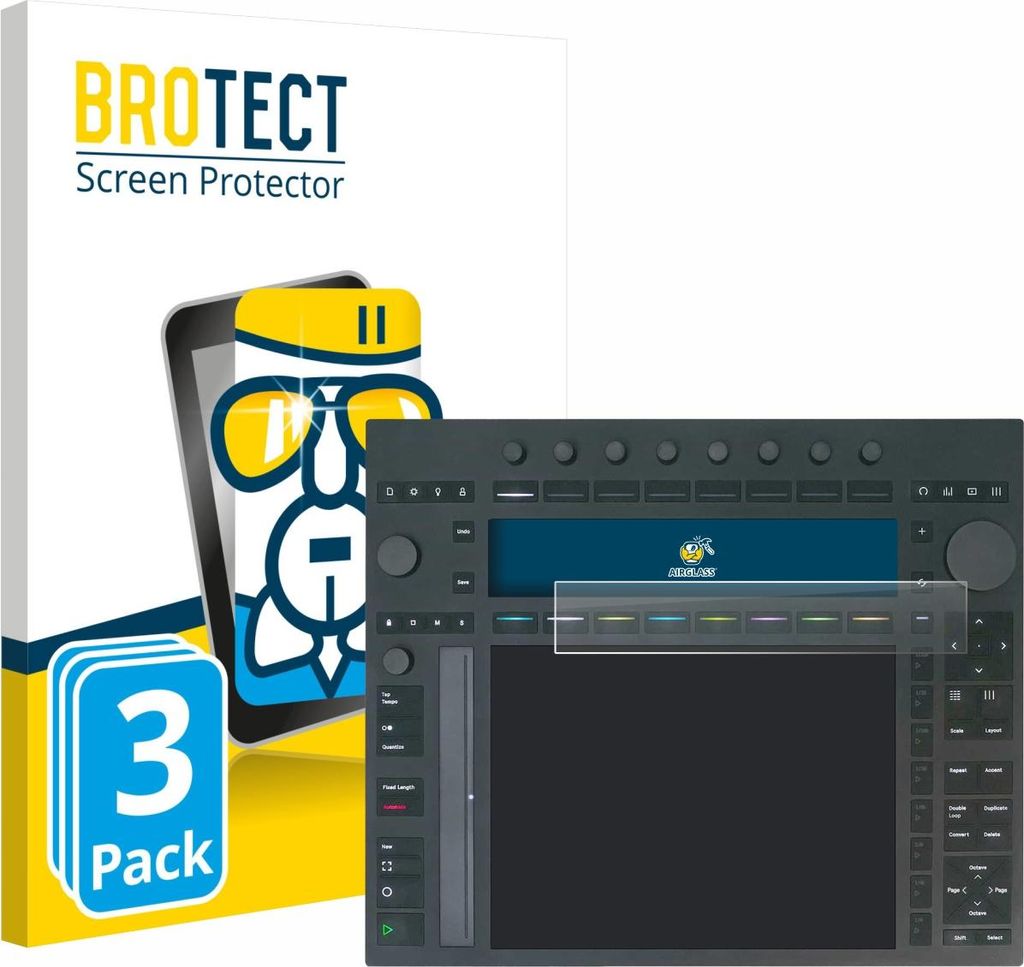 3x BROTECT Schutzglas für Ableton Push 3 Schutzfolie Panzer Folie Glas Display Schutz klar