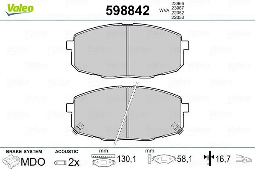 Plaquettes de Frein Haute Performance Valeo 598842 Durabilité et Silencieux