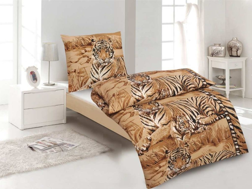 Optidream Mikrofaser Bettwäsche "High Class" Shirkhan 135x200 cm + 80x80 cm Braun
