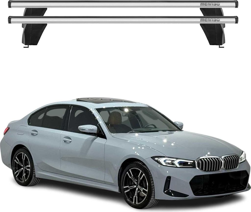Menabo Dachträger für BMW 3er G20 2019-2025 / G80 Limo 2021-2025 75kg Alu Silber