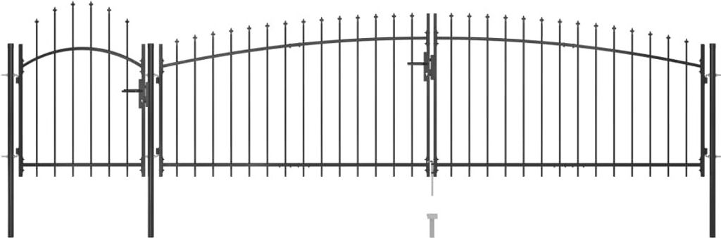 vidaXL Gartentor Woerden mit Speerspitze 5x1 m Schwarz Produktbild 