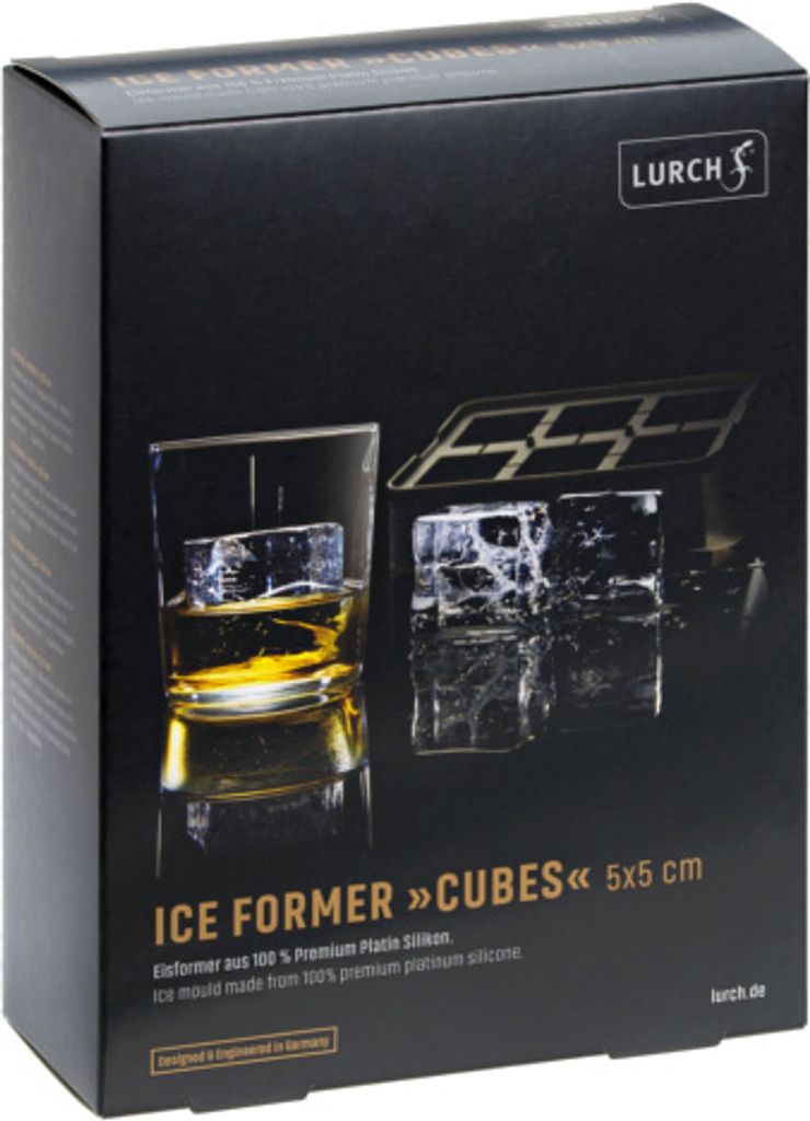 LURCH Eiswürfelformer Würfel 5x5cm schwarz/transparent