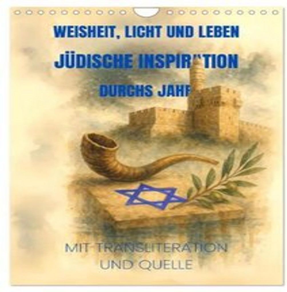 Weisheit, Licht und Leben - Jüdische Inspiration durchs Jahr (Wandkalender 2026 DIN A4 hoch), CALVENDO Monatskalender