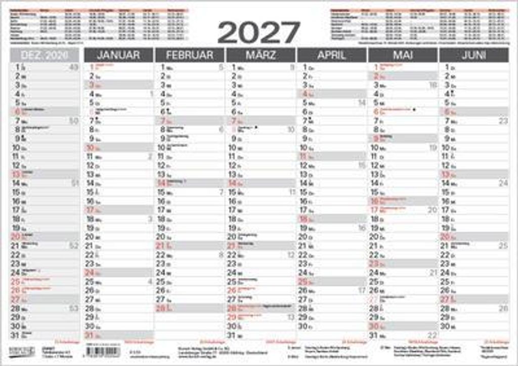 Calendario da tavolo A3 2027 Immagine del prodotto 