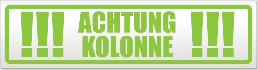 Achtung Kolonne Magnetschild Schild magnetisch