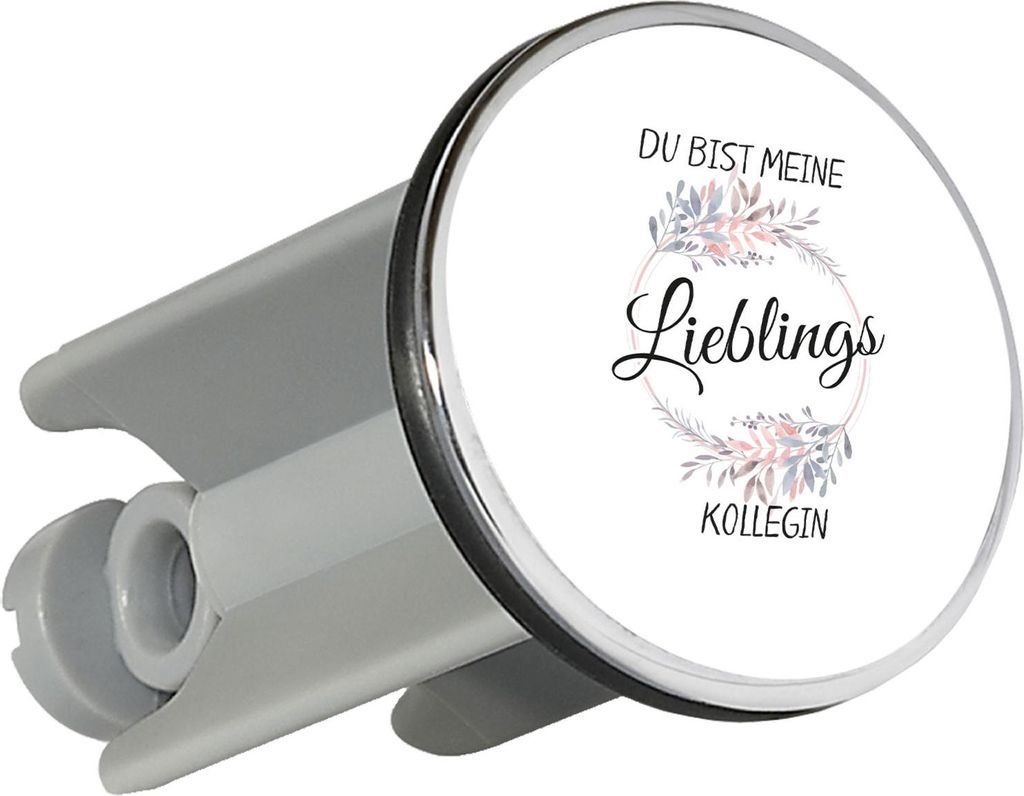 Huuraa Waschbeckenstöpsel Du Bist Lieblings Kollegin 4cm höhenverstellbar Abflussstopfen Geschenkidee