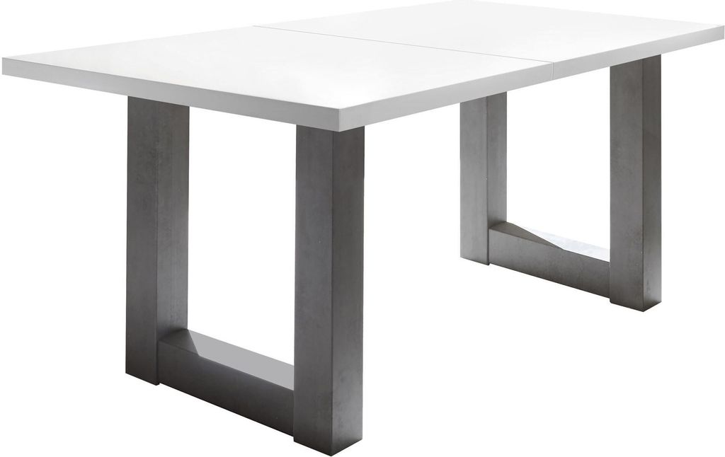 Esstisch ausziehbar Eila 3 160 x 90 x 75 Esszimmertisch Graphit/Weiß Matt Lack 13344-160