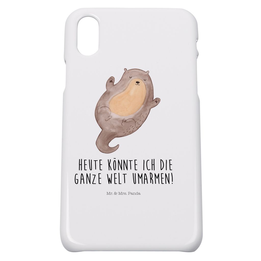 Mr. & Mrs. Panda Iphone 10 Handyhülle Otter Umarmen - Weiß - Geschenk, Cover, Handy, Optimistisch, Hallo, Seeotter See, gut Gelaunt, glücklich, ...
