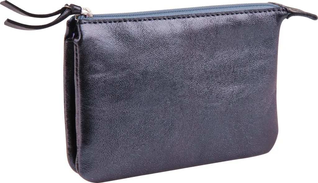 Petit sac en cuir 2 compartiments 13x9cm - Lot de 4 pochettes vintage