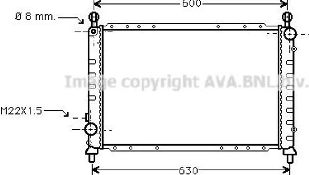 Radiateur moteur AVA ALA2076 pour Alfa 145 et 146 - Référence OE 60595583