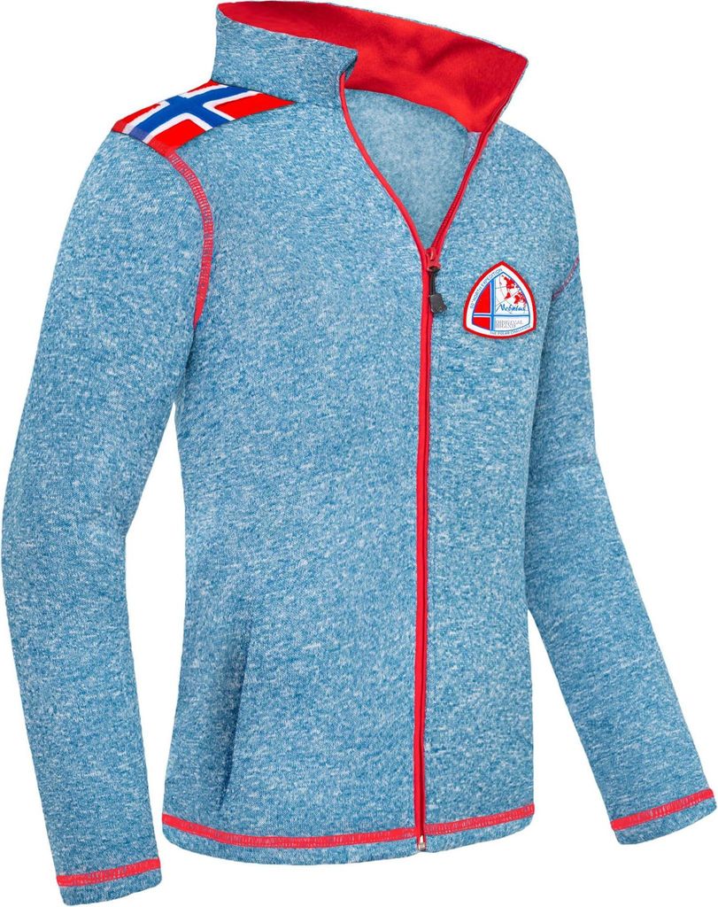 Nebulus Fleecejacke NORSKY Herren, warme Fleece Jacke, mit langem Full-Zip Reißverschluss, P4954 - Herren, blau meliert, M