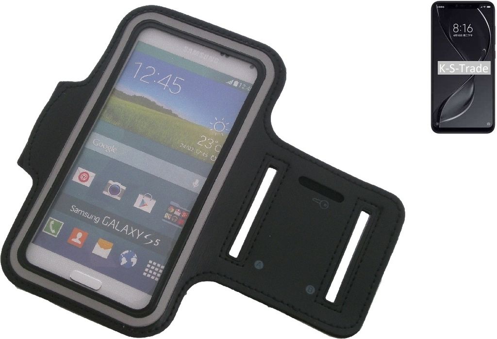 Kompatibel mit Xiaomi Redmi 8 Explorer Neopren Jogging Armband Sportarmband Oberarmband schwarz kompatibel mit Xiaomi Redmi 8 Explorer mit Reflektor