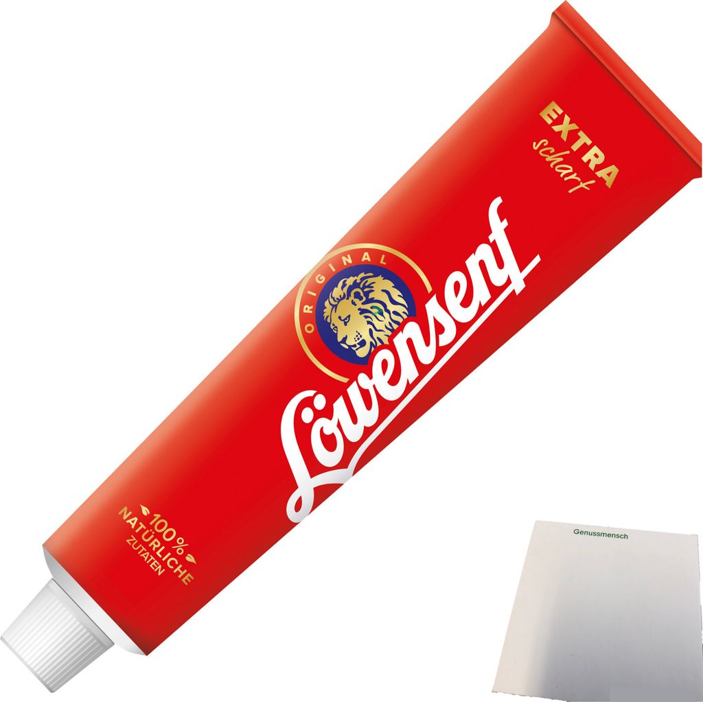 Löwensenf Extra Senf extra scharf (200ml Tube) + usy Block Produktbild 