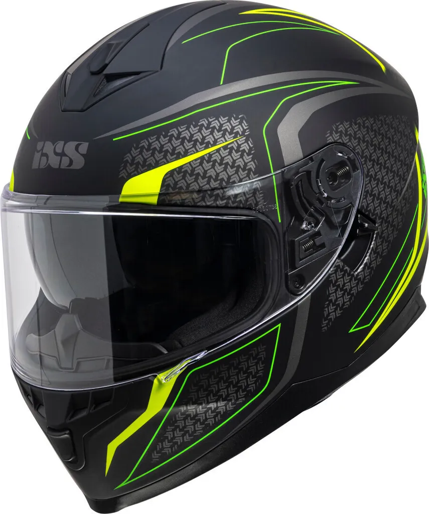 Casque intégral IXS 1100 2.4 mat noir jaune XL avec écran solaire