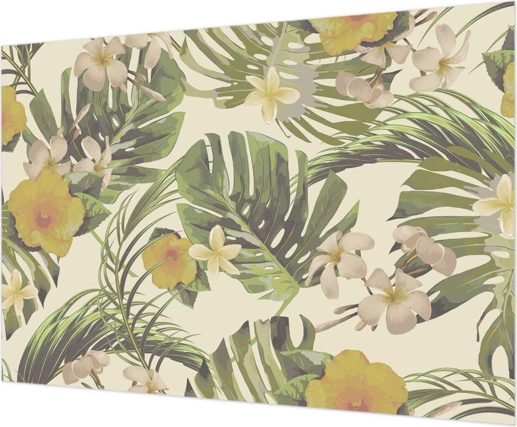 Wandtapete - Dekorative Tapete für Wohnzimmer - Tapetenfolie für Wanddekoration - 208x146 cm - Exotische Flora