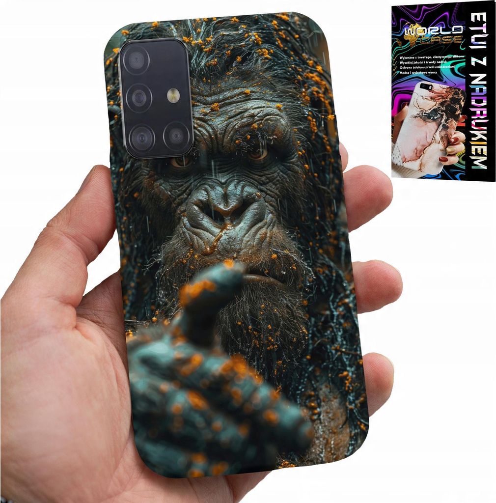 Etui Für Samsung Galaxy A71 - Affe, Affe, Gorilla, Tiere + Glas