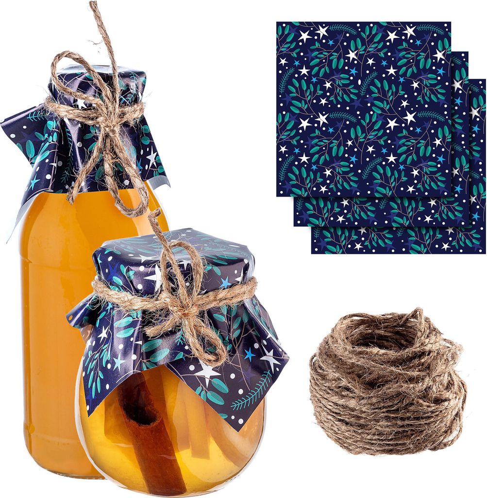 KADAX Jar Caps Dekorative Zweige Servietten mit Schnur 10 Stück