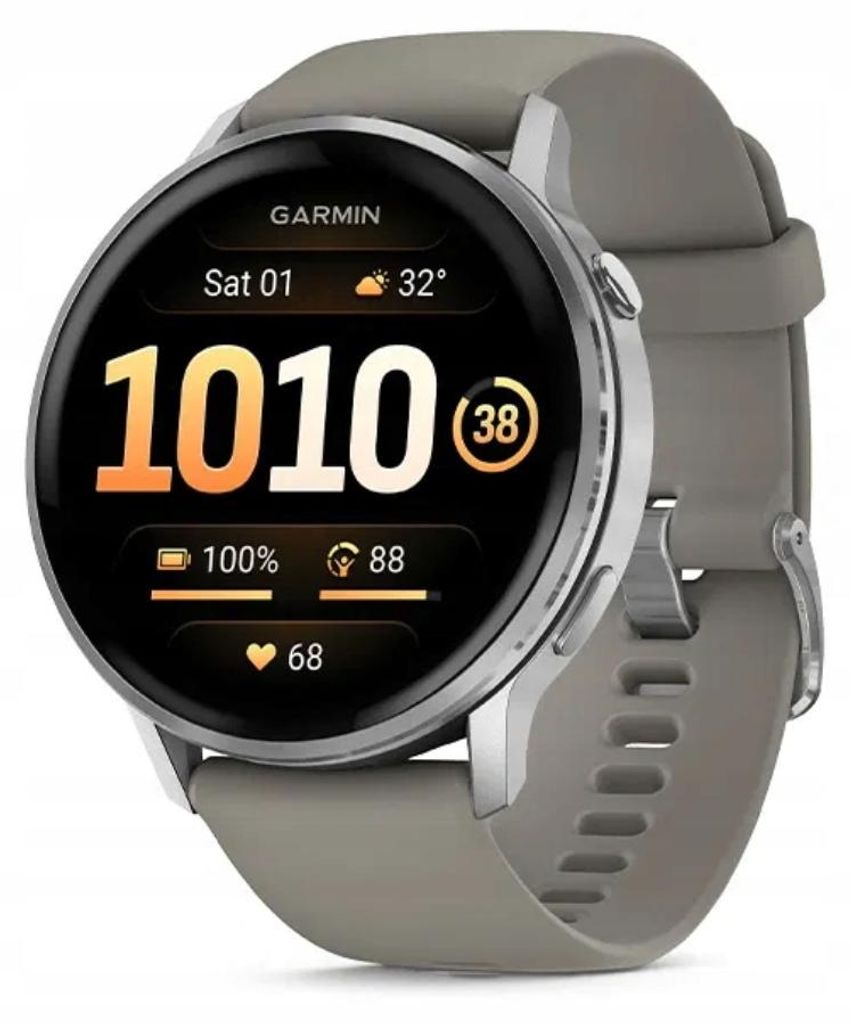 Garmin Venu 4 45 mm Grau-Silber-Zitronengelb Smartwatch Produktbild 