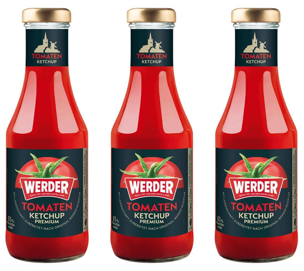 3x Werder Premium Tomaten Ketchup 450 ml – Premium Ketchup Produktbild 