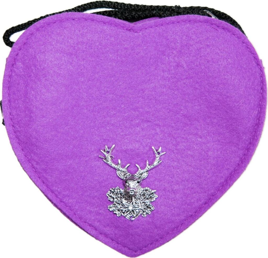 Herz Trachten Handtasche mit Hirsch | Lila