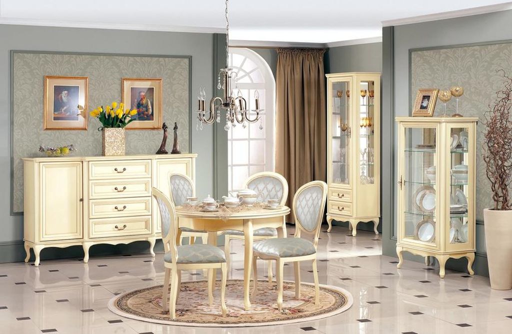 Esszimmer Set Anrichte Klassisches 2x Vitrine Stilvoller s Essgruppe