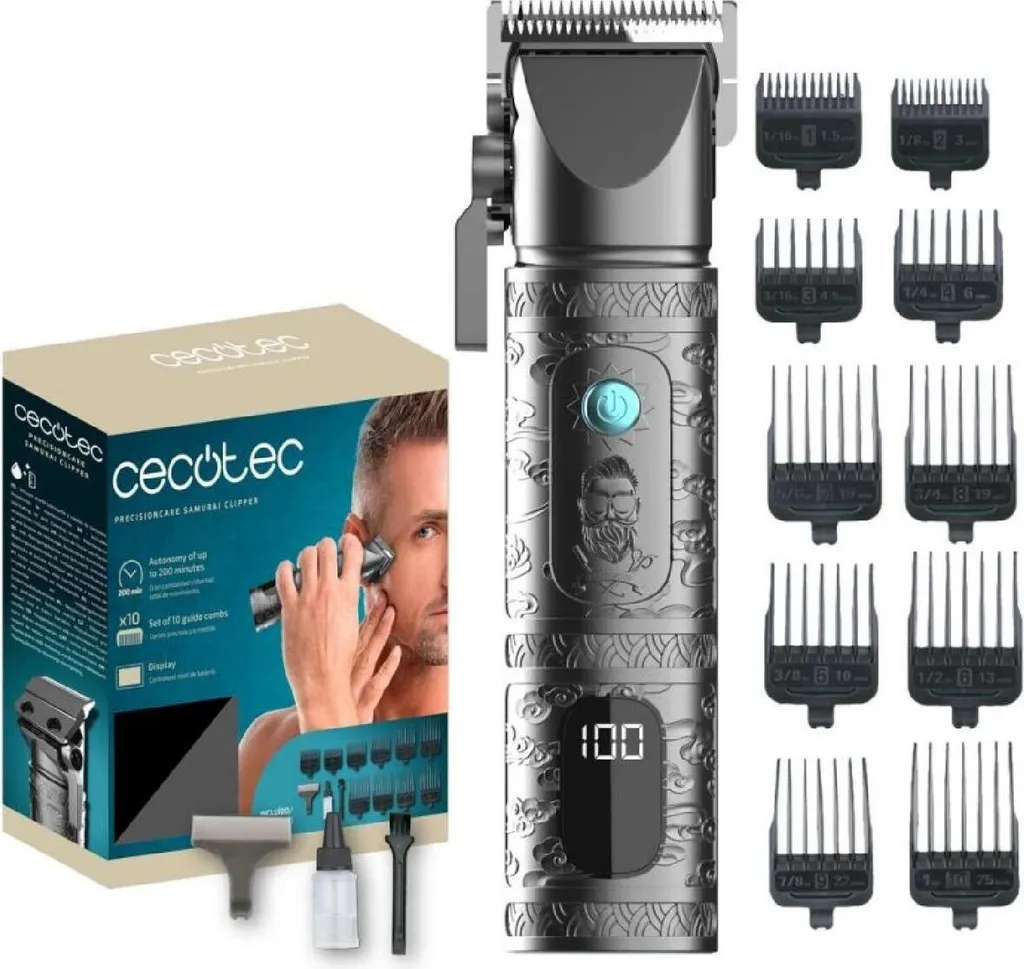 Tondeuse Barbe Cecotec Bamba PrecisionCare Samurai à Haute Précision