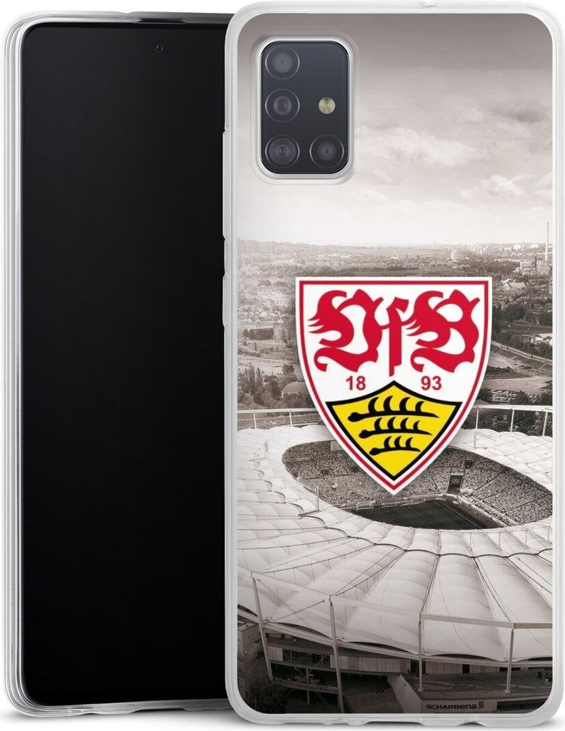 DeinDesign Slim Hülle für Samsung Galaxy A51 Silikon Case Ultra Dünn Handyhülle Offizielles Lizenzprodukt Stadion VfB Stuttgart