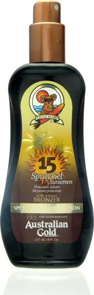 Gel solaire SPF15 anti-traces pour éviter les coups de soleil et bronzer