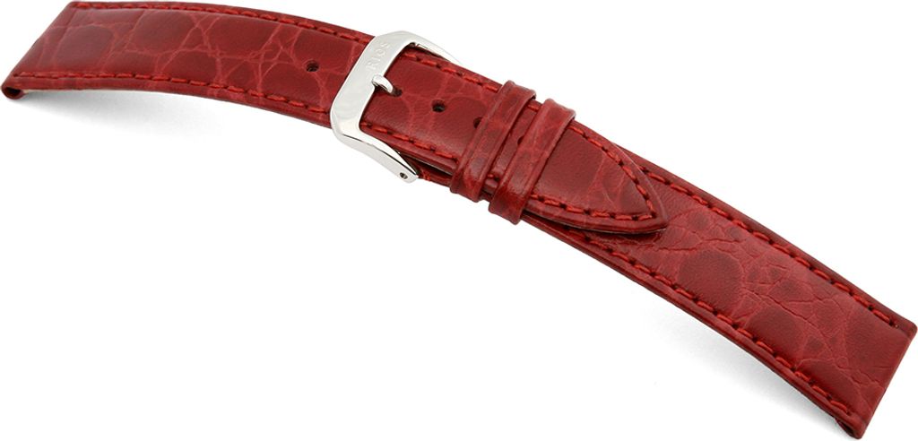 Happel Lederband Bahia 10mm bordeaux mit Krokodillederprägung