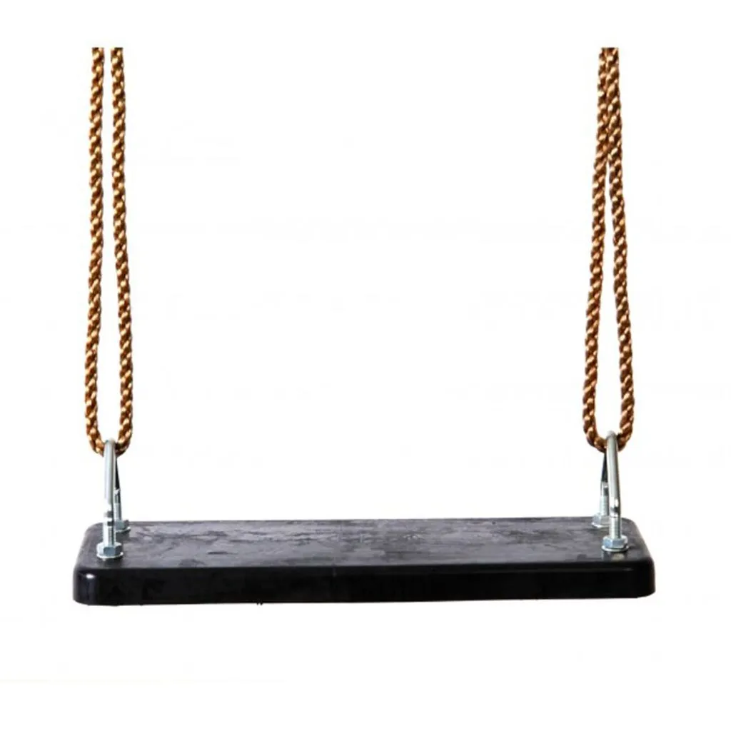 Swing King Siège de Balançoire en Caoutchouc Noir Robuste et Durable
