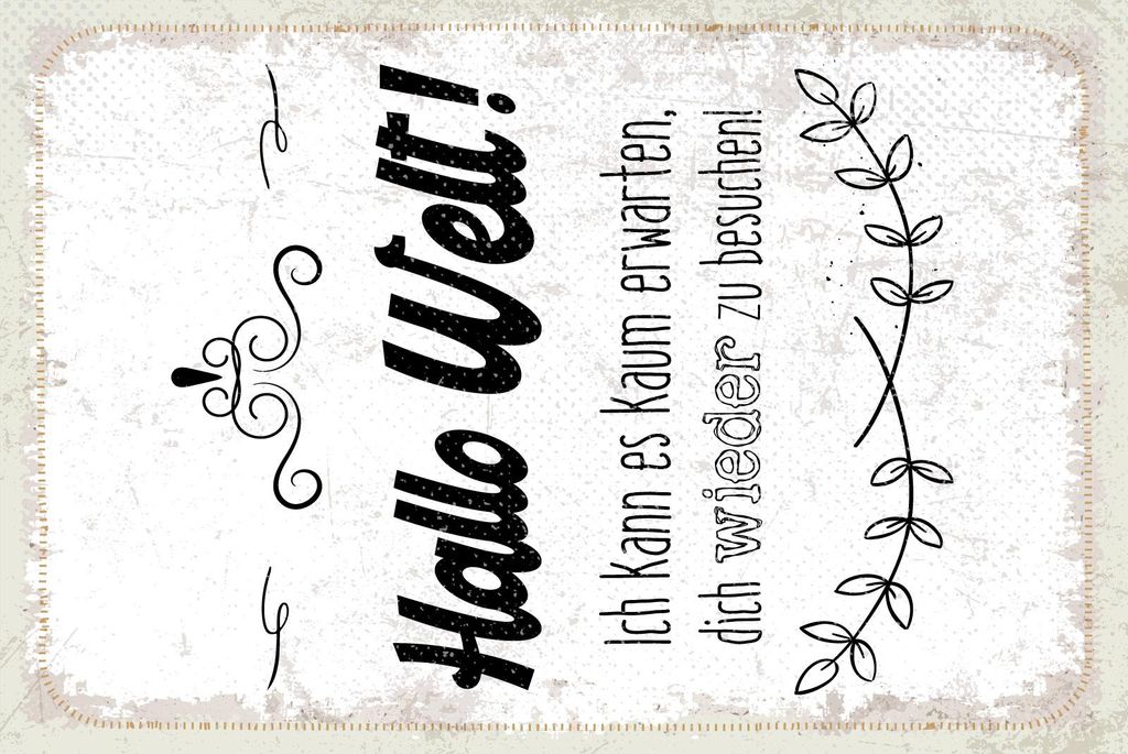 vianmo Blechschild 30x20 cm Hallo Welt kann es kaum erwarten, dich besuchen