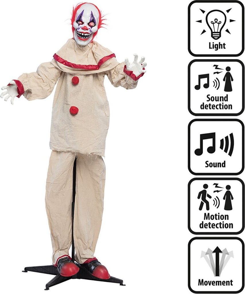 Animowany przerażający klaun - dekoracja na Halloween - 153 Zdjęcie produktu 
