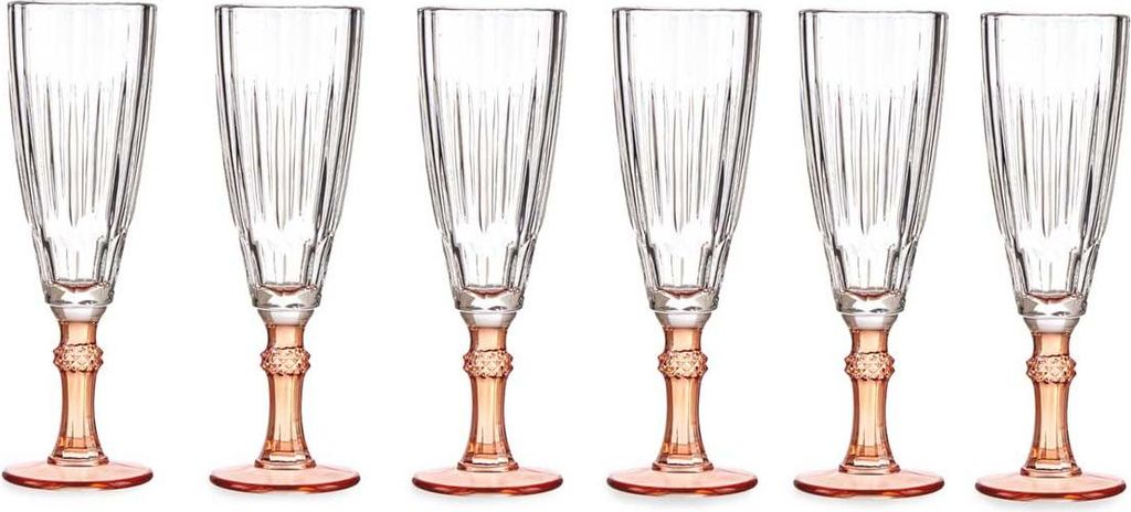 Vivalto - Champagnerglaser Exotic Collection 6x orangefarbener Boden 170ml