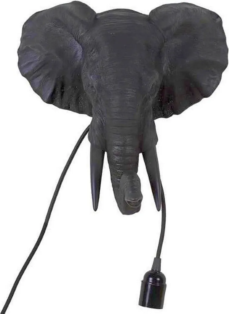 Applique Éléphant Orwell Noir 33 cm - Luminaire Design Mural Original