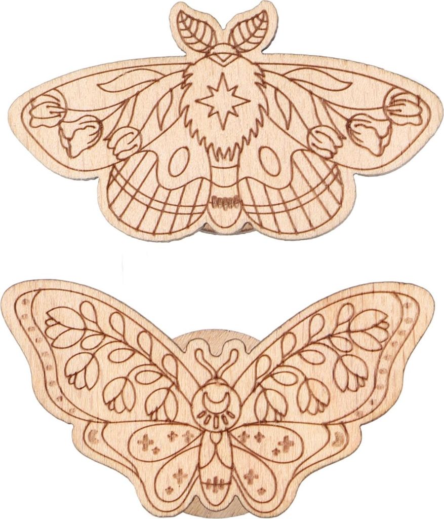 Nadelhalter, magnetische Aufbewahrung, geschnitztes Buchenholzblatt für Kreuzstich-Stickerei, handgefertigte Produkte, 3 mm Dicke, Modell 1 und 2