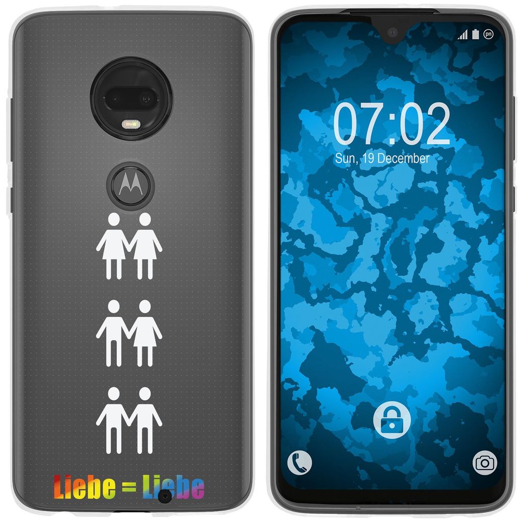 PhoneNatic Case kompatibel mit Motorola Moto G7 Plus Silikon-Hülle pride Beziehung M1