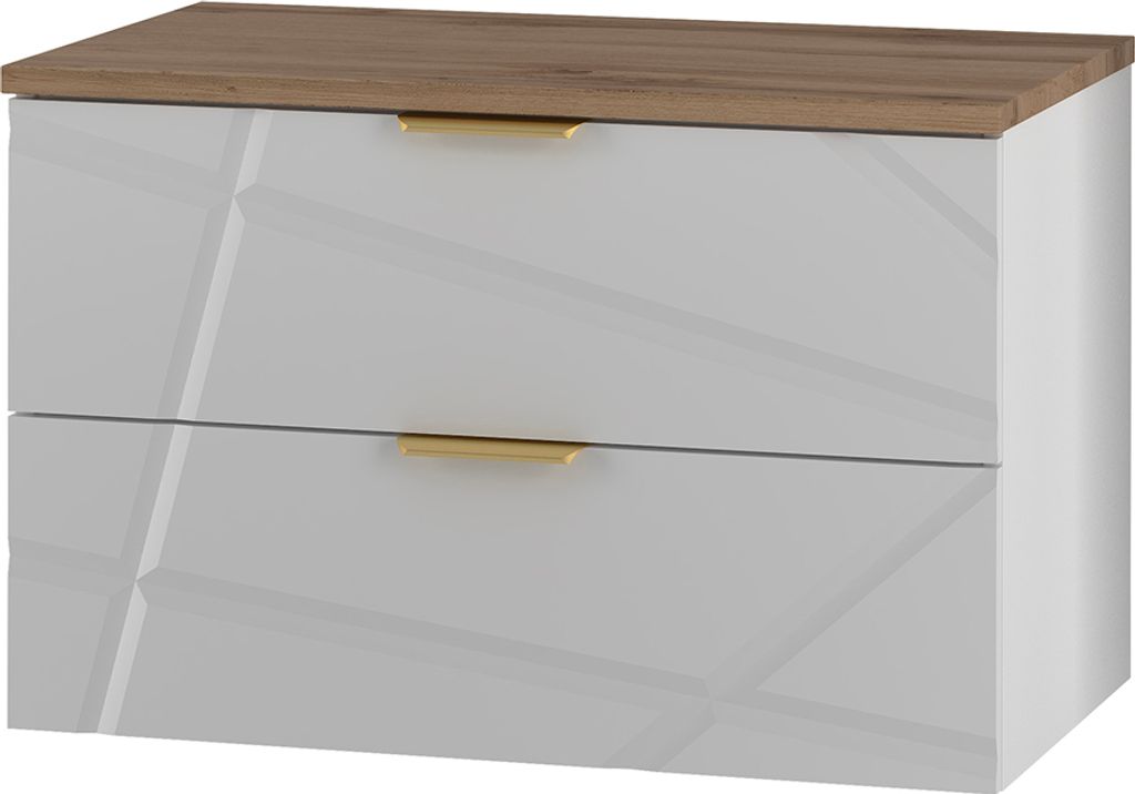 Waschtischunterschrank 80.6cm Aurora mit 2 Schubladen, Weiß