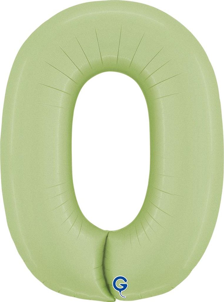 Riesenzahl Folienballon 26"/66cm | Satin Olive Zahl: 0