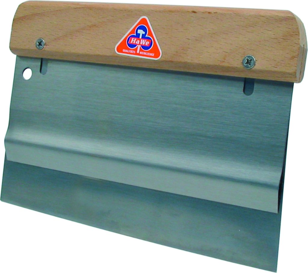 Hawe Doppelblatt-Spachtel 550.20, Rapidspachtel, Duospachtel mit Holzgriff, Spezialstahl, 200mm