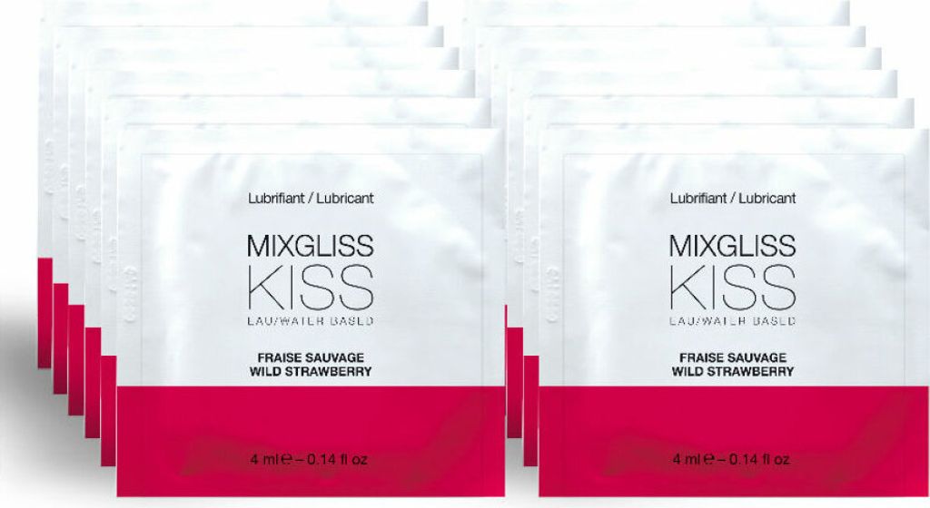 Mixgliss - Wasserbasiertes Schmiermittel Erdbeergeschmack 12 Einzeldosis 4 Ml