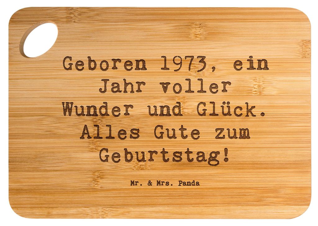 Mr. & Mrs. Panda Holzbrett Spruch 1973 Geburtstag - Transparent - Geschenk, Glückwunsch, Schneidebrett, Alles Gute zum, Happy Birthday, besondere ...