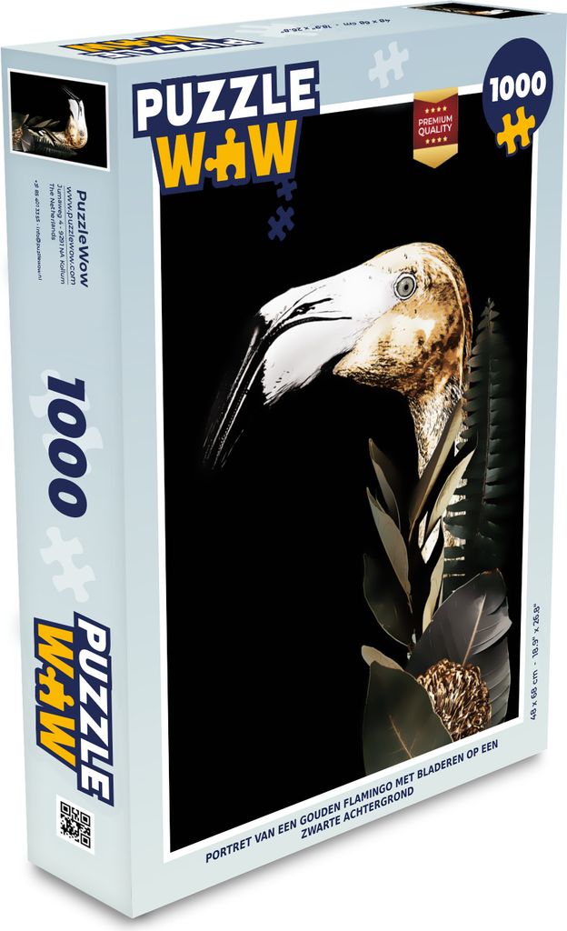 MuchoWow Puzzle 1000 Teile Porträt - Flamingo - Blätter - Spielzeug - Alt und Jung - Spiele - Puzzeln