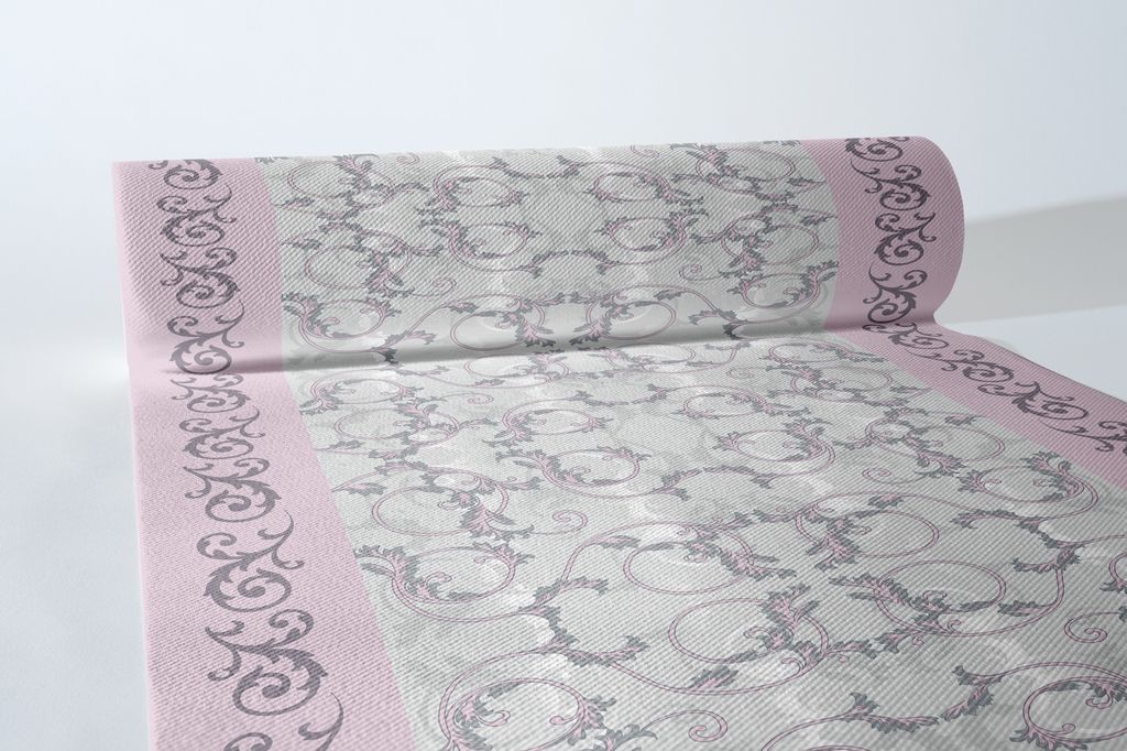 Airlaid Tischläufer Michel in Grau, 40 cm x 24 m , 1 Stück - Mank - Ornamente