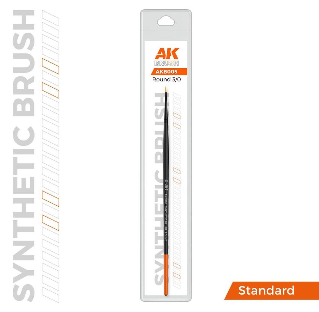 AK Interactive AK SYNTHETIC BRUSH - ROUND 3/0
